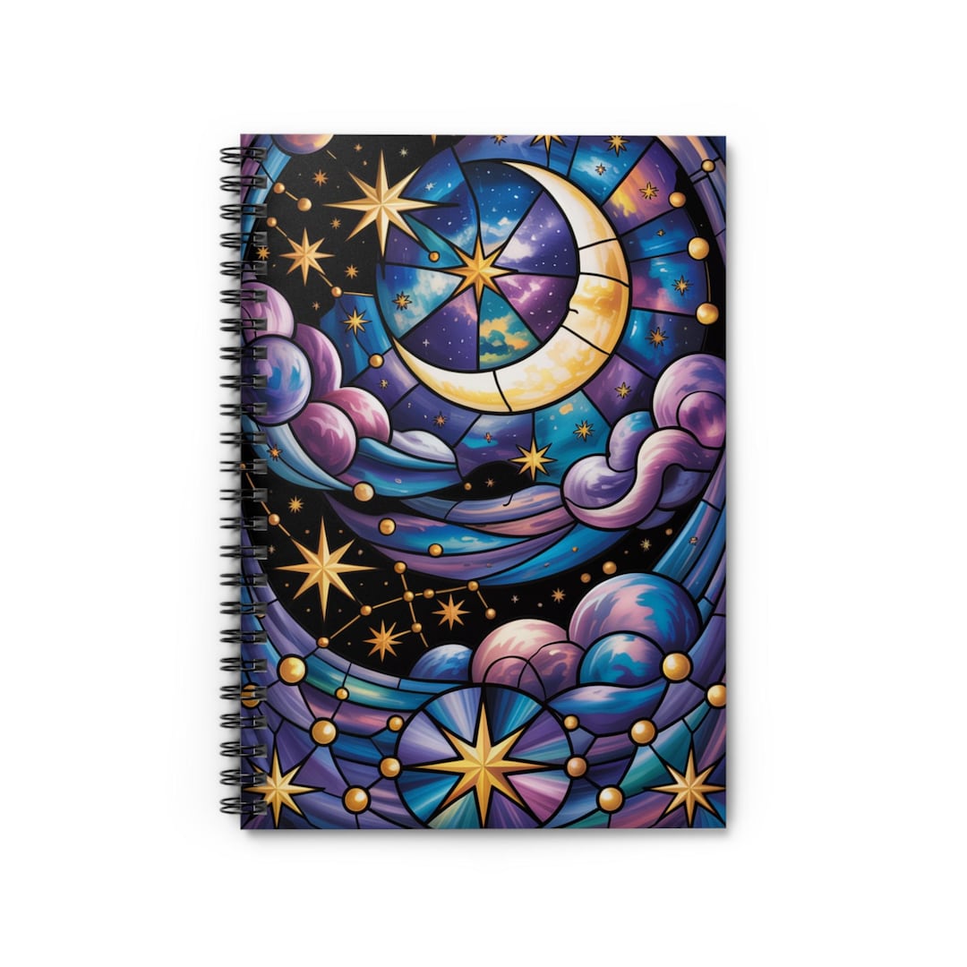 Celestial Spiral Notebook - Ruled Lines, Starry Sky Journal, Cosmic ...