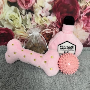 Baby pink plush dog/puppy toy gift set