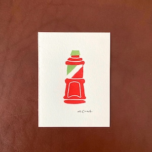 Mini Tajin Linocut Print | Without frame 4&quot;x3&quot; | Original hand-printed and signed block print | Mini Tajin jar art.