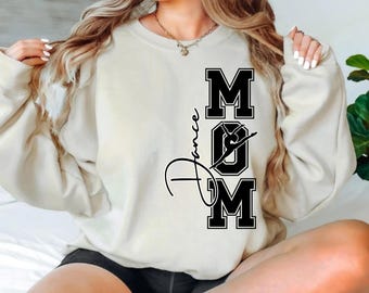 Dansmamma svg Dansmamma png Varsity Dansmamma-tröja svg Mitt hjärta är på den scenen PNG SVG-klippfil för Cricut sublimering direktnedladdning