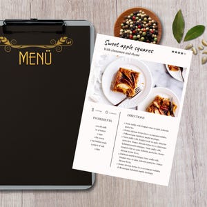 Simple Recipe Card Template | Editable and Printable | A4/US letter | Canva Template