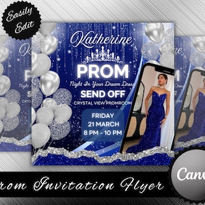 Glamorous Prom Send-Off Flyer: Editable Canva Template (Digital Download)