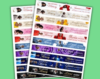 Memorial Ribbon Template Bundle | Funeral Canva Designs (Digital Download)