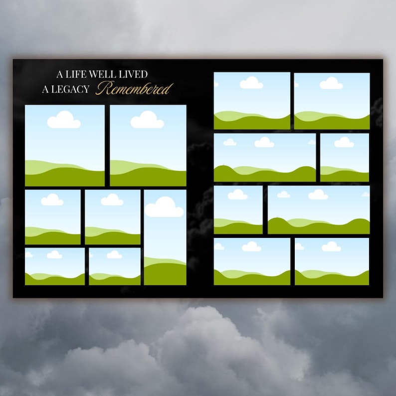 Black & Gold Funeral Program Template: 8-Page Memorial (Canva, Digital Download) image 6