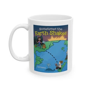 Fun Cartoon Earth Day Ceramic Mug, Geeks Gift, Coffee Lovers Mug, Home Office Decor, Eco-Friendly Gift