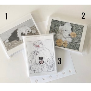 Single Image 10 Pack Note Cards-Old English Sheepdog