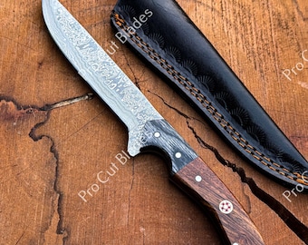 Hand Forged Damascus Steel Full Tang Boning Fillet Knife, Handmade Kitchen Chef Knives Fishing Gift For Husband Anniversary & Birthday Gift