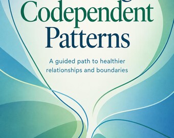 May include: A book cover titled Breaking Codependent Patterns: A guided path to healthier relationships and boundaries by Dr. Valinda Harlan LMHC, Relationship Specialist, featuring abstract blue and green flowing wave patterns.