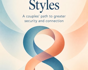 May include: A book cover titled Understanding Attachment Styles: A couples' path to greater security and connection by Dr. Valinda Harlan LMHC, Relationship Specialist. The design features a large, stylized infinity symbol in blue and orange.