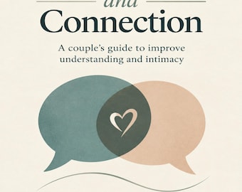 May include: A book cover titled Communication and Connection: A couple's guide to improve understanding and intimacy by Dr Valinda Harlan-License Mental Health Counselor and Relationship Coach, featuring two overlapping speech bubbles with a heart.