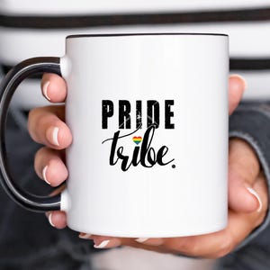 Pride Tribe Coffee Mug, LGBTQ Pride Mug, Rainbow Coffee Cup, LGBT Gift, Queer Kitchen Decor, Gay Pride Drinkware, Gay Pride Gift Idea