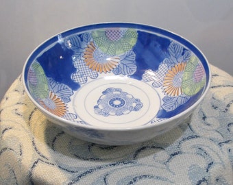 Antique Bowl Japan Blue and White 8.5 inch