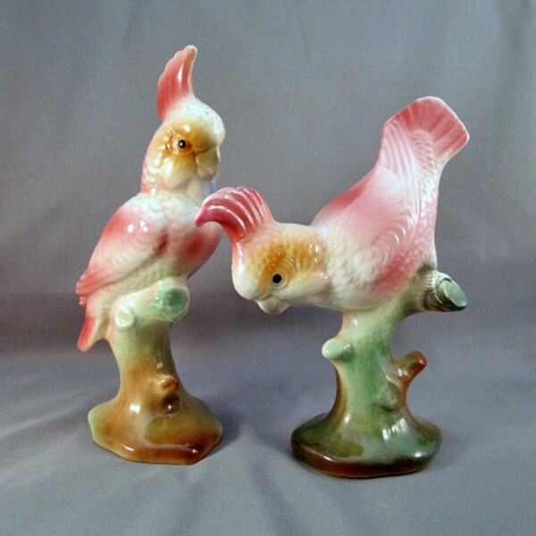 Vintage Pair of Ceramic Cockatoos