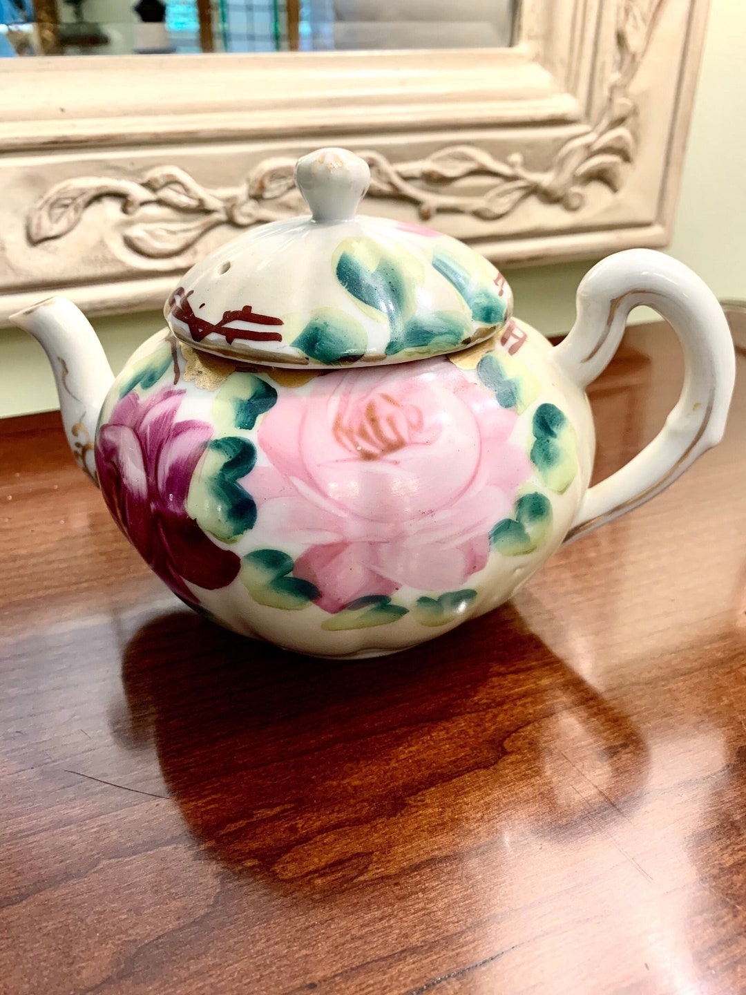 Antique Teapot Japan Early Twentieth Century Roses Etsy