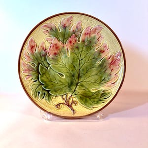 Majolica Plate Chestnut Leaf Art Nouveau 1930 Germany