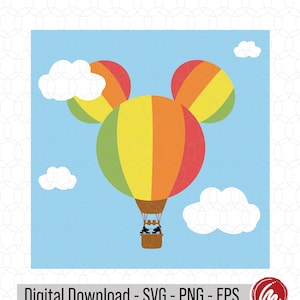 Mickey Air Balloon SVG, EPS, PNG