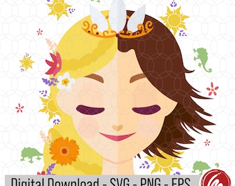 Princess - Rapunzel - SVG, EPS, PNG