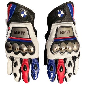 BMW Motorrad Leather Motorcycle Gloves: Knuckle Protection, Sport Biker Gear