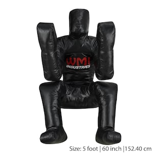 May include: Black padded training dummy with the text "WMI INDUSTRIES" on the chest. Size: 5 foot | 60 inch | 152.4 cm