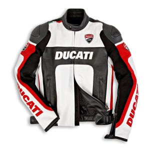 Ducati Corse 2010 Motorbike Leather Jacket – Genuine Cowhide Racing Jacket with CE Armor