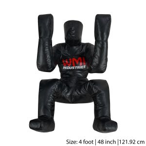 May include: Black leather training dummy with red WMI INDUSTRIES logo. The dummy is 4 feet tall and has arms and legs that can be used for striking practice.