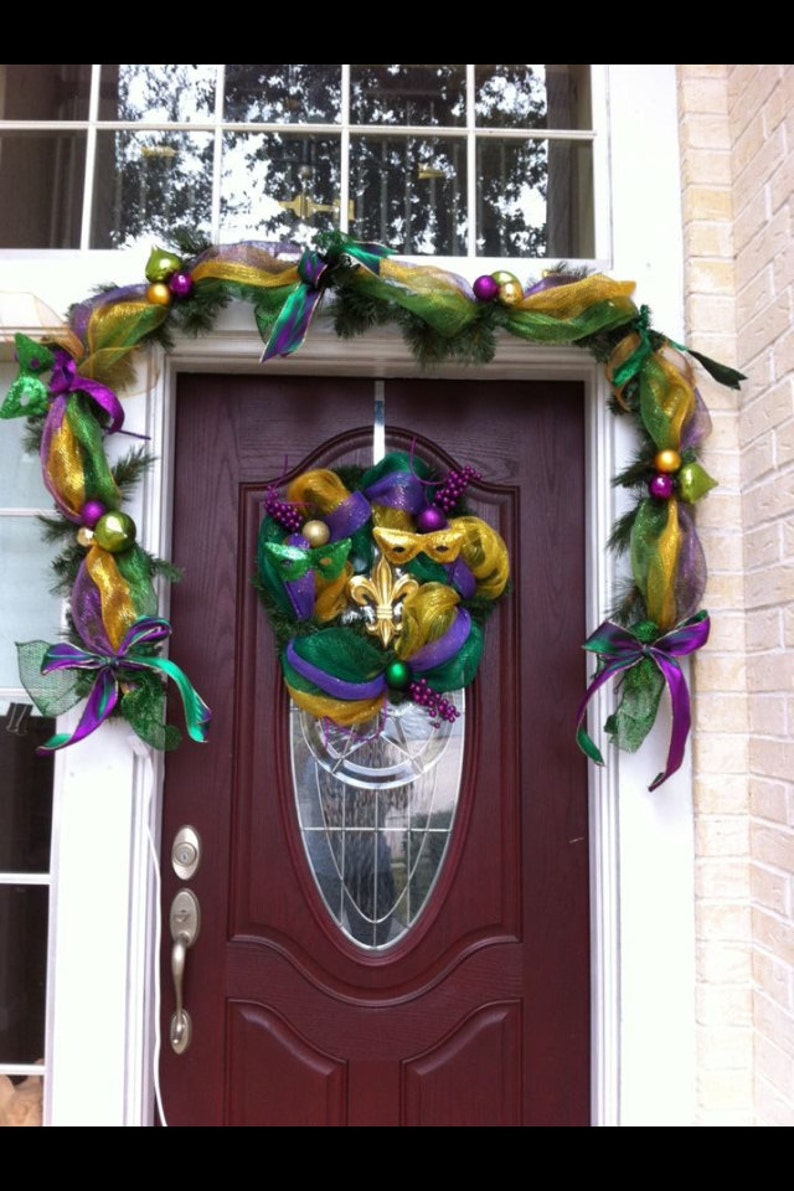 Pre Lit New Orleans Mardi Gras Garland