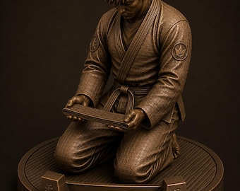 Soporte para bolígrafos con forma de cinturón de artes marciales para ceremonia – Estatua de escritorio impresa en 3D