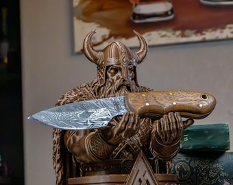 3D Printed Viking Knife Stand - Norse Warrior Bust - Kitchen Knife Holder