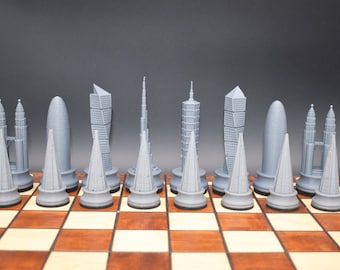 Skyscraper Chess Set – Iconic Architecture Chess Pieces