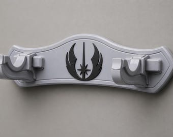 Soporte de pared de Star Wars — Orden Jedi e Imperio Galáctico / Exhibidor de sable de luz, gancho para llaves, perchero / decoración de ciencia ficción impresa en 3D