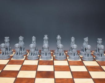 Dog-Themed Chess Set – 3D Printed | Popular Dog Breeds Chess Pieces | Unique Gift for Dog Lovers