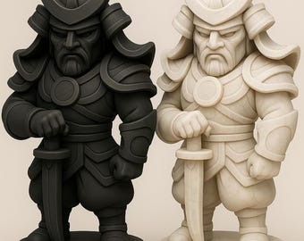Stylized Samurai Chess Set – Hand-Crafted 3D Printed Japanese Warrior Pieces (Full 32-Piece Set)