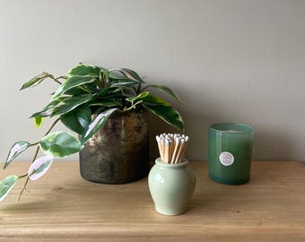 Vintage Green Fortnum and Mason Match Pot set