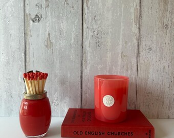 Match Pot set Red Vintage Tango Glass