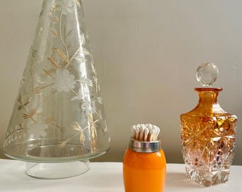 Match pot set Orange Vintage Tango Glass