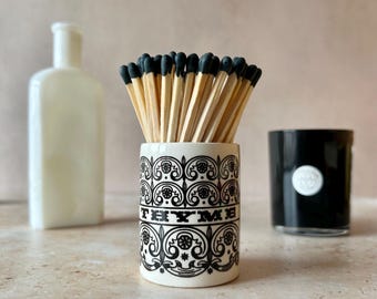 Hornsea scroll Match pot and Extra Large Matches