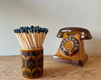 Vintage Hornsea Heirloom Match pot and Extra Large Matches