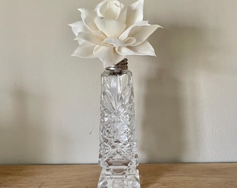 Fragrance Diffuser set Antique/vintage cut glass pedestal bottle