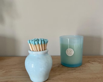 Match Pot set Vintage blue Fortnum and Mason jar