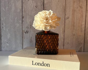 Mid century XL dark amber glass diffuser
