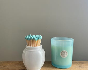 Match Pot set 1940s white ceramic