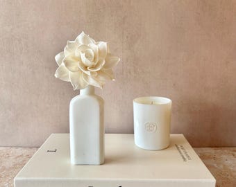 Fragrance Diffuser set Antique apothecary milk glass bottle