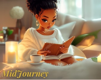 AI Art Guide - MidJourney Self-Care and Stress-Relief Prompts + Bonus | AI Digital Download, Printable Art Guide