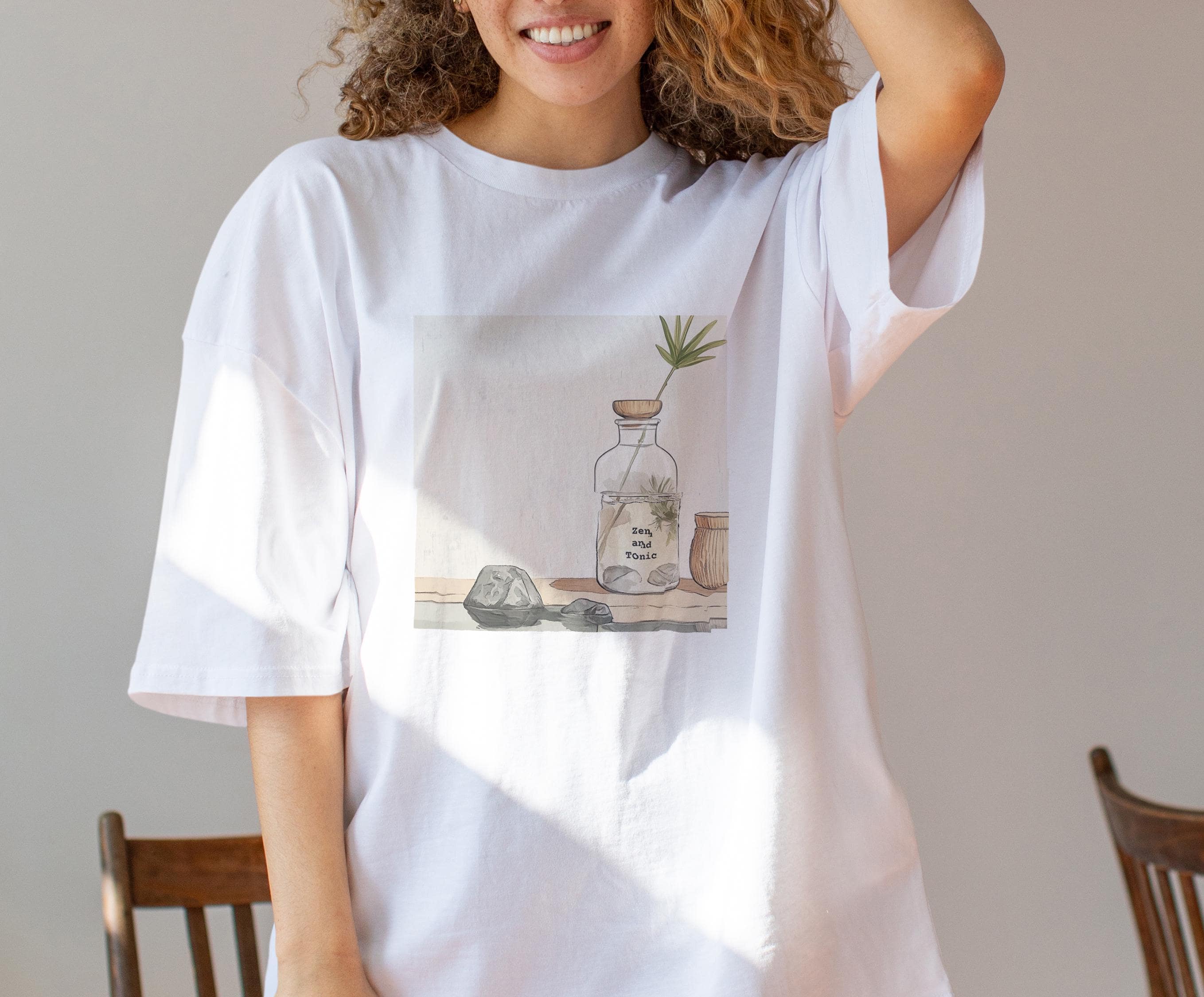 Zen and Tonic T-Shirt – Minimalist Spa-Inspired Tee, Funny Wellness Pun Shirt, Calm Vibes Gift for Self-Care Lovers - Unisex