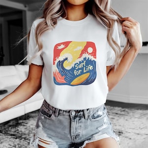 Surf for Life T-Shirt – Retro Surfing Graphic Tee, Beach Lover Gift, Vintage Ocean Wave Shirt, Coastal Summer Vibes Unisex Tee, Surfer Gift