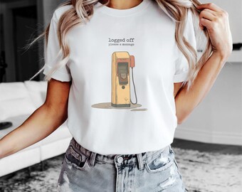 Logged Off – Vintage Aesthetic Offline Mode T-Shirt for Digital Detox & Introverts