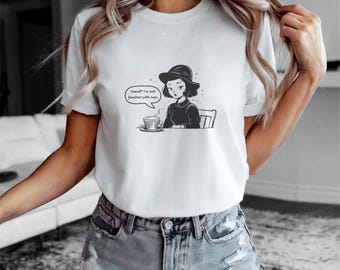 T-shirt drôle pour amateur de café - Fille rétro, cadeau accro à la caféine