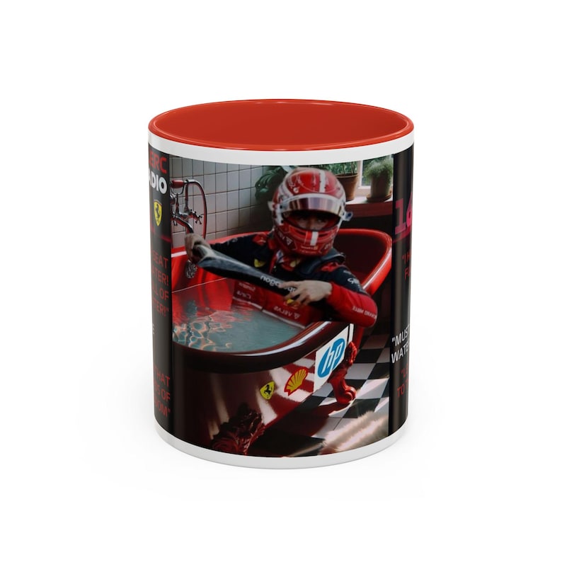 Charles Leclerc Water Leakage Words of Wisdom Cup, Formula 2026 Season Ferrari Team Radio Mug, Racing Motorsport Present Him/Her image 5