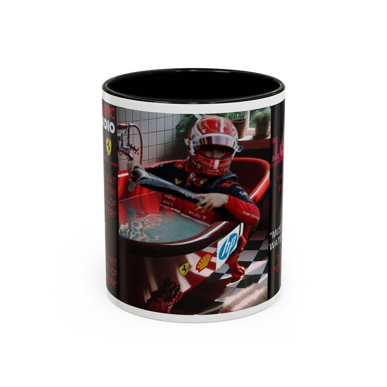 Charles Leclerc Water Leakage Words of Wisdom Cup, Formula 2026 Season Ferrari Team Radio Mug, Racing Motorsport Present Him/Her image 7
