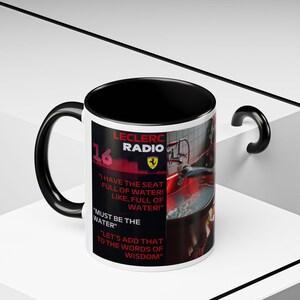 Charles Leclerc Water Leakage Words of Wisdom Cup, Formula 2026 Season Ferrari Team Radio Mug, Racing Motorsport Present Him/Her image 9